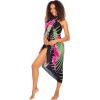 imageBack From Bali Womens Print Sarong Swimsuit Beach Cover Up Wrap Skirt PareoHibiscus Black Pink