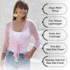 imageBack From Bali Womens Sheer Shrug Cardigan Lightweight KnitBallet Pink
