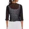 imageBack From Bali Womens Sheer Shrug Cardigan Lightweight KnitBlack