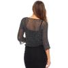 imageBack From Bali Womens Sheer Shrug Cardigan Lightweight KnitBlack Silver