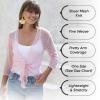 imageBack From Bali Womens Sheer Shrug Cardigan Lightweight KnitCoral