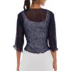 imageBack From Bali Womens Sheer Shrug Cardigan Lightweight KnitDark Navy