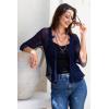 imageBack From Bali Womens Sheer Shrug Cardigan Lightweight KnitDark Navy