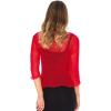 imageBack From Bali Womens Sheer Shrug Cardigan Lightweight KnitFiesta Red