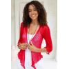 imageBack From Bali Womens Sheer Shrug Cardigan Lightweight KnitFiesta Red
