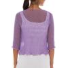 imageBack From Bali Womens Sheer Shrug Cardigan Lightweight KnitLavender