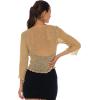 imageBack From Bali Womens Sheer Shrug Cardigan Lightweight KnitNatural Gold Metallic