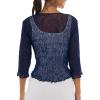 imageBack From Bali Womens Sheer Shrug Cardigan Lightweight KnitNavy