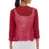imageBack From Bali Womens Sheer Shrug Cardigan Lightweight KnitRed