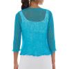 imageBack From Bali Womens Sheer Shrug Cardigan Lightweight KnitTurquoise