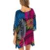 imageBack From Bali Womens Short Beach Swimsuit Cover Up Caftan Pullover Floral Poncho for Bathing SuitBamboo Pink