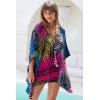 imageBack From Bali Womens Short Beach Swimsuit Cover Up Caftan Pullover Floral Poncho for Bathing SuitBamboo Pink