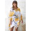 imageBack From Bali Womens Short Beach Swimsuit Cover Up Caftan Pullover Floral Poncho for Bathing SuitBlossom Yellow