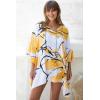 imageBack From Bali Womens Short Beach Swimsuit Cover Up Caftan Pullover Floral Poncho for Bathing SuitBlossom Yellow