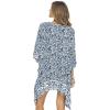 imageBack From Bali Womens Short Beach Swimsuit Cover Up Caftan Pullover Floral Poncho for Bathing SuitNavy