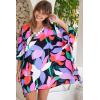 imageBack From Bali Womens Short Beach Swimsuit Cover Up Caftan Pullover Floral Poncho for Bathing SuitPop Floral White