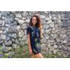imageBack From Bali Womens Short Dress Mexican Embroidered Short Sleeves Cover UpBlack