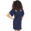 imageBack From Bali Womens Short Dress Mexican Embroidered Short Sleeves Cover UpNavy