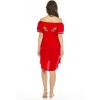 imageBack From Bali Womens Short Dress Off Shoulder Embroidery Tunic Mexican StyleRed