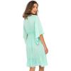 imageBack From Bali Womens Short Sundress Flowy Boho Beach Dress with Beaded Deep V Neck Casual Sexy Summer Party DressAqua