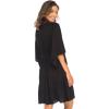 imageBack From Bali Womens Short Sundress Flowy Boho Beach Dress with Beaded Deep V Neck Casual Sexy Summer Party DressBlack