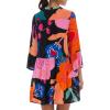 imageBack From Bali Womens Short Sundress Flowy Boho Beach Dress with Embroidered V Neck Casual Sexy Summer Party DressFlower Black