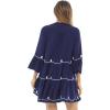 imageBack From Bali Womens Short Sundress Flowy Boho Beach Dress with Embroidered V Neck Casual Sexy Summer Party DressNavy