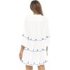 imageBack From Bali Womens Short Sundress Flowy Boho Beach Dress with Embroidered V Neck Casual Sexy Summer Party DressWhite
