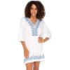 imageBack From Bali Womens Boho Embroidered Swimsuit Cover Up Loose Fit Casual Tunic Top Dress Resort WearWhite