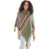 imageBack From Bali Womens Knit Sweater Cape Boho Soft T Neck Cowl Neck Poncho TasselsColorful Olive