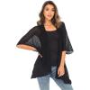imageBack From Bali Womens Long Shrug Cotton Cardigan Sweater Open Front Short Sleeve for Dresses PantsBlack