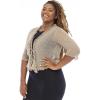 imageBack From Bali Womens Plus Size Sheer Ruffle Shrug Lightweight Bolero Cardigan Arm Cover 2X 3X 4XBeige