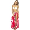 imageBack From Bali Womens Sarong Wrap Beach Swimsuit Cover Up  Butterfly with Coconut ClipRed