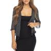 imageBack From Bali Womens Sheer Shrug Cardigan Lightweight KnitBlack Silver