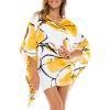 imageBack From Bali Womens Short Beach Swimsuit Cover Up Caftan Pullover Floral Poncho for Bathing SuitBlossom Yellow