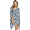 imageBack From Bali Womens Short Beach Swimsuit Cover Up Caftan Pullover Floral Poncho for Bathing SuitNavy