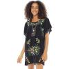 imageBack From Bali Womens Short Dress Mexican Embroidered Short Sleeves Cover UpBlack