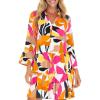 imageBack From Bali Womens Short Sundress Flowy Boho Beach Dress with Embroidered V Neck Casual Sexy Summer Party DressWhite Floral Pop