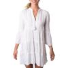 imageBack From Bali Womens Summer Dress Boho Loose Flowy Tunic Top Casual Short Cute Embroidered Beach Shift DressWhite Eyelet