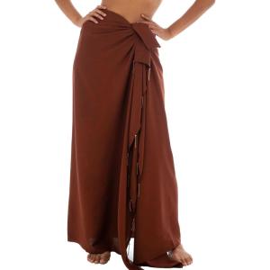 imageBack From Bali Womens Beaded Sarong Swimsuit Beach Cover Up Bathing Suit Bikini Wrap with Coconut ClipBrown