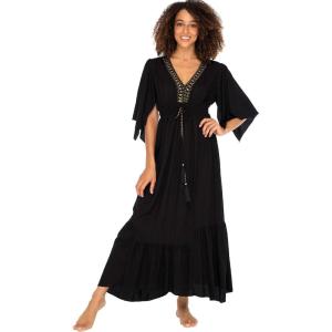 imageBack From Bali Womens Casual Boho Dress Long Maxi Flowy Dresses with Deep V Neck Summer SundressBlack
