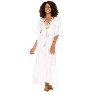 imageBack From Bali Womens Casual Boho Dress Long Maxi Flowy Dresses with Deep V Neck Summer SundressWhite