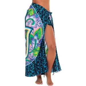 imageBack From Bali Womens Evil Eye Sarong Swimsuit Cover Up Greek Island Third Eye Pareo Wrap SkirtBlue Eye Circle