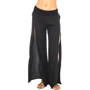 imageBack From Bali Womens Palazzo Pants Wide Leg Loose Beach Pants with Slit Boho Swimsuit Cover UpBlack