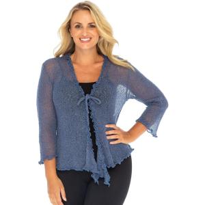 imageBack From Bali Womens Plus Size Sheer Ruffle Shrug Lightweight Bolero Cardigan Arm Cover 2X 3X 4XBlue Jean