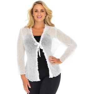 imageBack From Bali Womens Plus Size Sheer Ruffle Shrug Lightweight Bolero Cardigan Arm Cover 2X 3X 4XWhite New