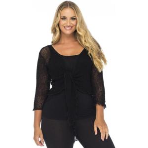 imageBack From Bali Womens Plus Size Shrug Bolero Sheer Cardigan Arm Cover 2X 3X 4X LightweightBlack