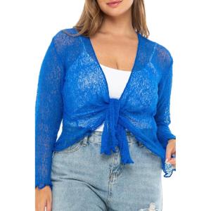 imageBack From Bali Womens Plus Size Shrug Bolero Sheer Cardigan Arm Cover 2X 3X 4X LightweightBluebell