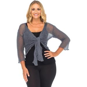 imageBack From Bali Womens Plus Size Shrug Bolero Sheer Cardigan Arm Cover 2X 3X 4X LightweightGrey