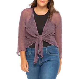 imageBack From Bali Womens Plus Size Shrug Bolero Sheer Cardigan Arm Cover 2X 3X 4X LightweightMauve